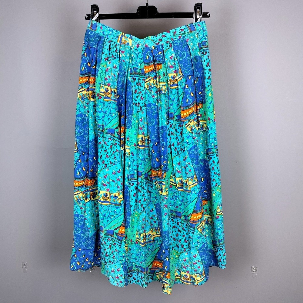 Vintage Skirt Modell Viscose Pleated Midi Size 10 Historical‎ Brand Klapper
